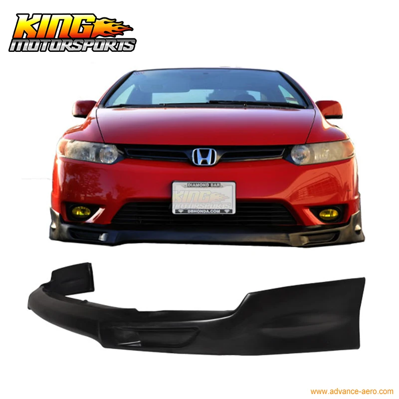 Подходит для 2006 2007 2008 HONDA CIVIC 2DR COUPE переднего бампера губ PU Global БЕСПЛАТНАЯ доставка