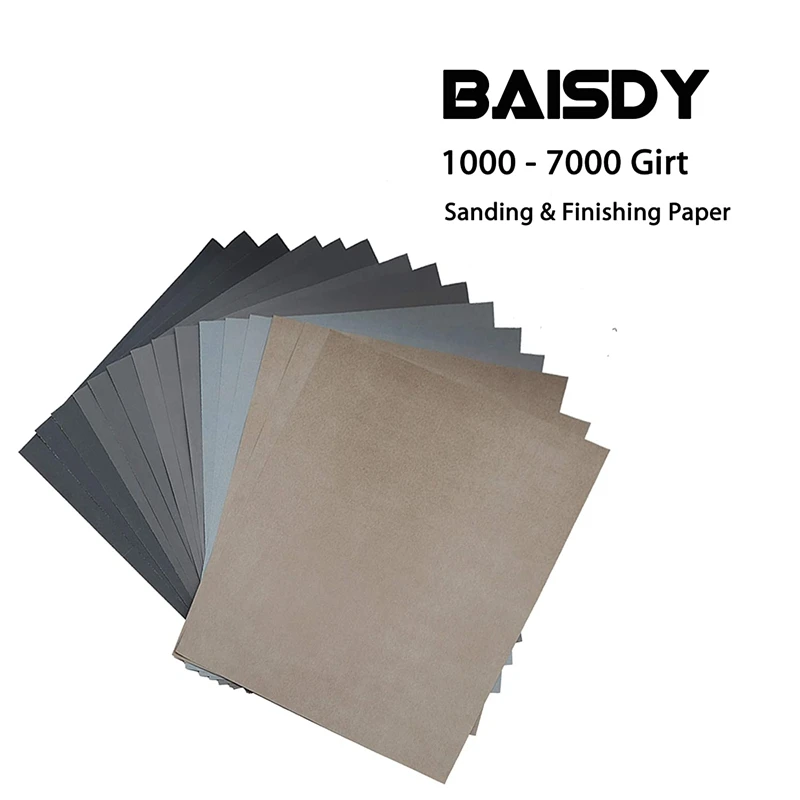 

15Pcs Wet Dry Sandpaper 1000 -7000 Assorted High Grit Polishing Sandpaper Sheets for Automotive Wood Metal Sanding