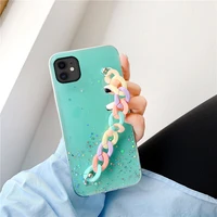 luxury bling glitter wristband silicone phone case for iphone 13 12 11 pro xs max se xr x 8 7 plus ultra thin cute lanyard cover