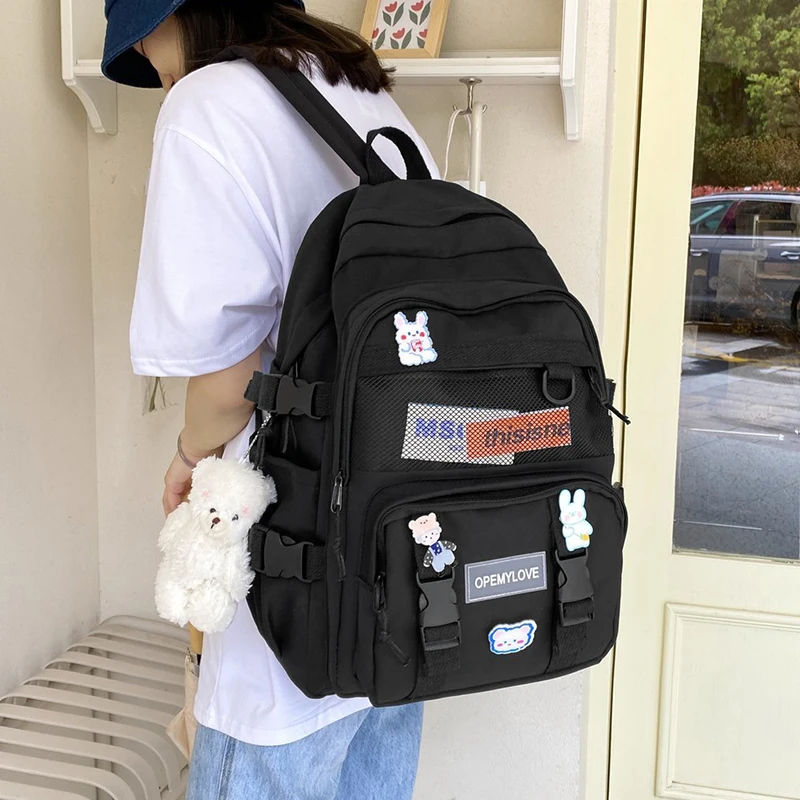 

Fashion New Brand Nylon Women Backpacks Waterproof Fabric Rucksack for Teen Girls School Bag Students Bookbag Travel Mochila Big