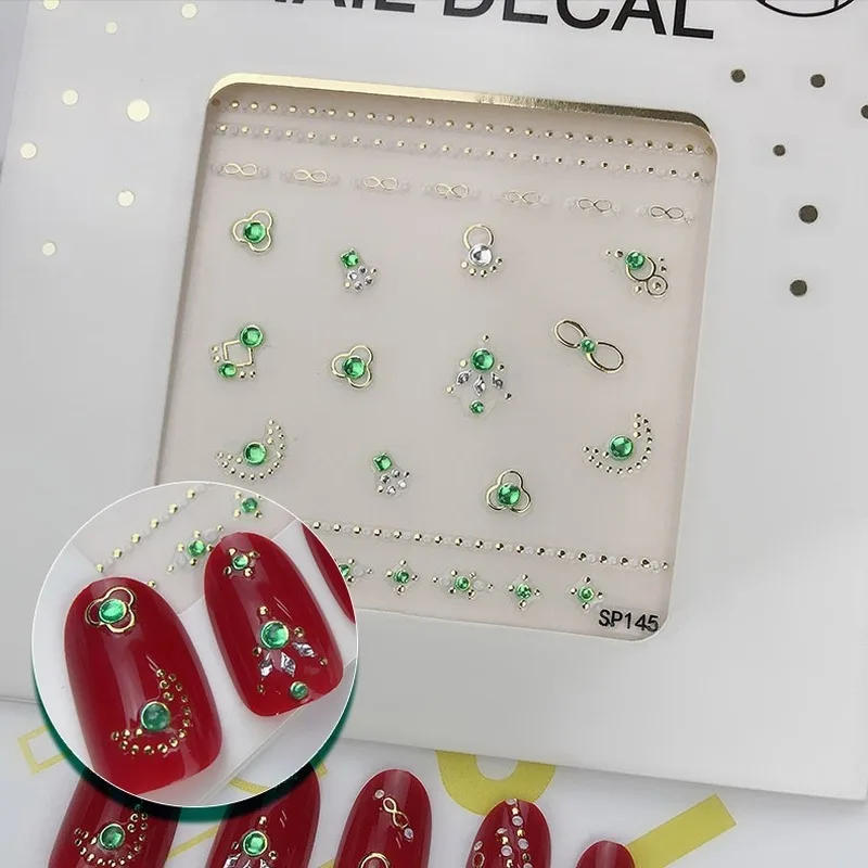 Мини наклейки для ногтей в виде цветов Стразы DIY Набор наклеек Самоклеящиеся 3D