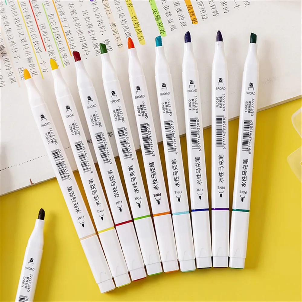 

12/18/24/36 Color Washed Double-headed Marker Pen Set Painting Hand Account Color Pen Stationery Alcohol Marker Art Drawing