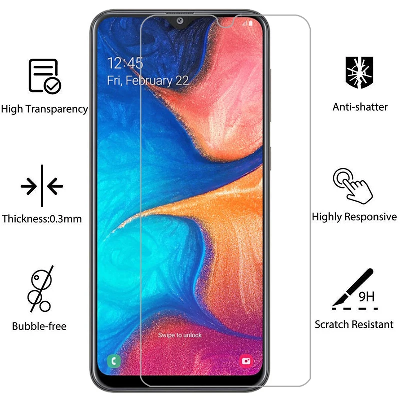 Чехол для samsung a20 чехол из закаленного стекла Защита экрана galaxy a 20 20a 6 4 защитный