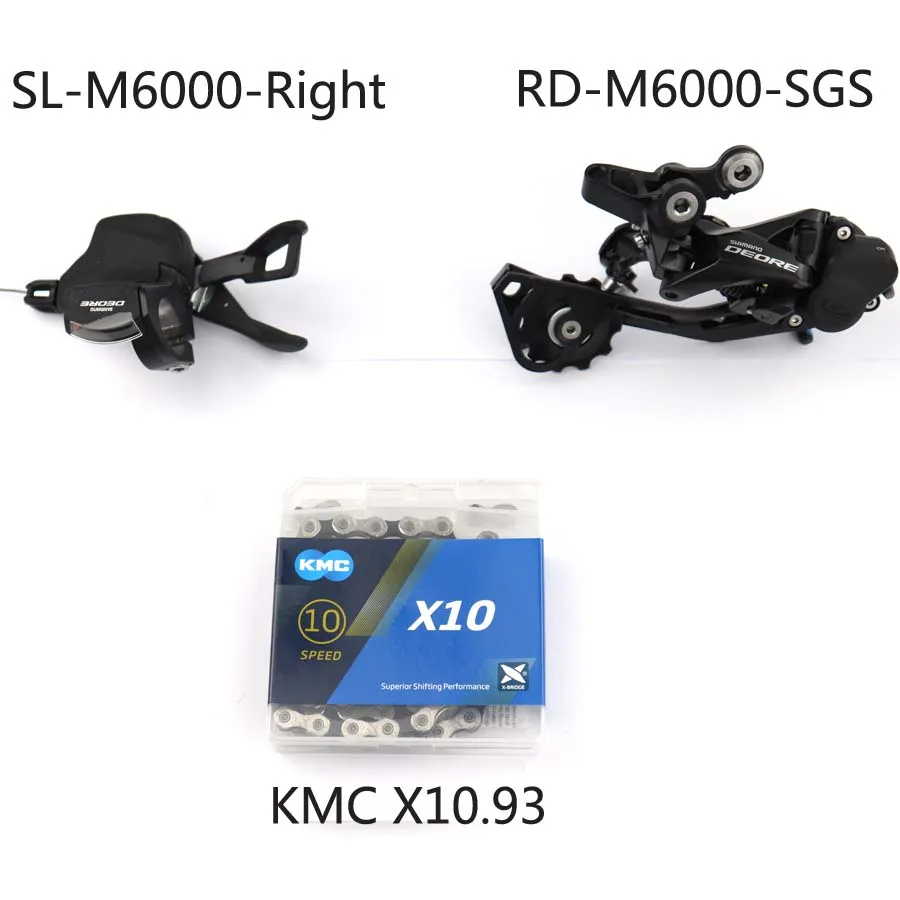 M6000 SGS KMC SHIMANO DEORE M6000 Группа Комплект горного велосипеда MTB 1x10-Speed HG500 11-42T M6000 задний переключатель рычага переключения передач HG54 - Цвет: M6000 SGS KMC