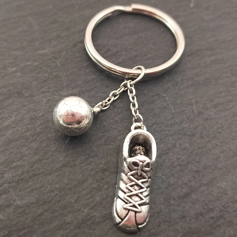 Модный металлический брелок для футбола мужской подарок цепочка ключей