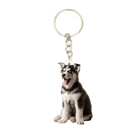 husky dog acrylic cute husky keyring fashion keychains men key chain ring boyfriend gift gifts for women keyring