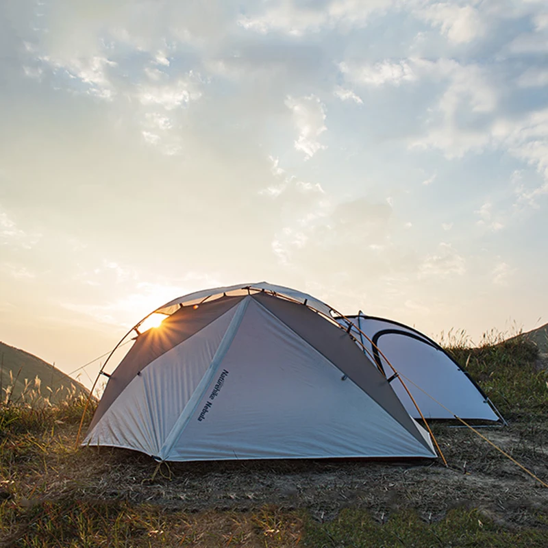 NatureHike от 1 до 2 человек Сверхлегкий Палатка 4 сезона открытый профессиональный с силиконовым покрытием 20D нейлоновые палатки алюминиевый стержень