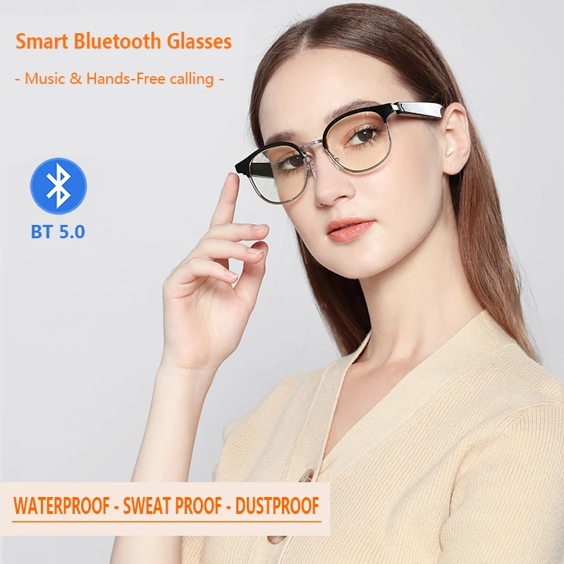 Smart Bluetooth Glasses Bluetooth 5.0 Smart Glasses Headset Sunglasses Mobile Phone Machinable Anti-UV Photochromic Eyewear enlarge