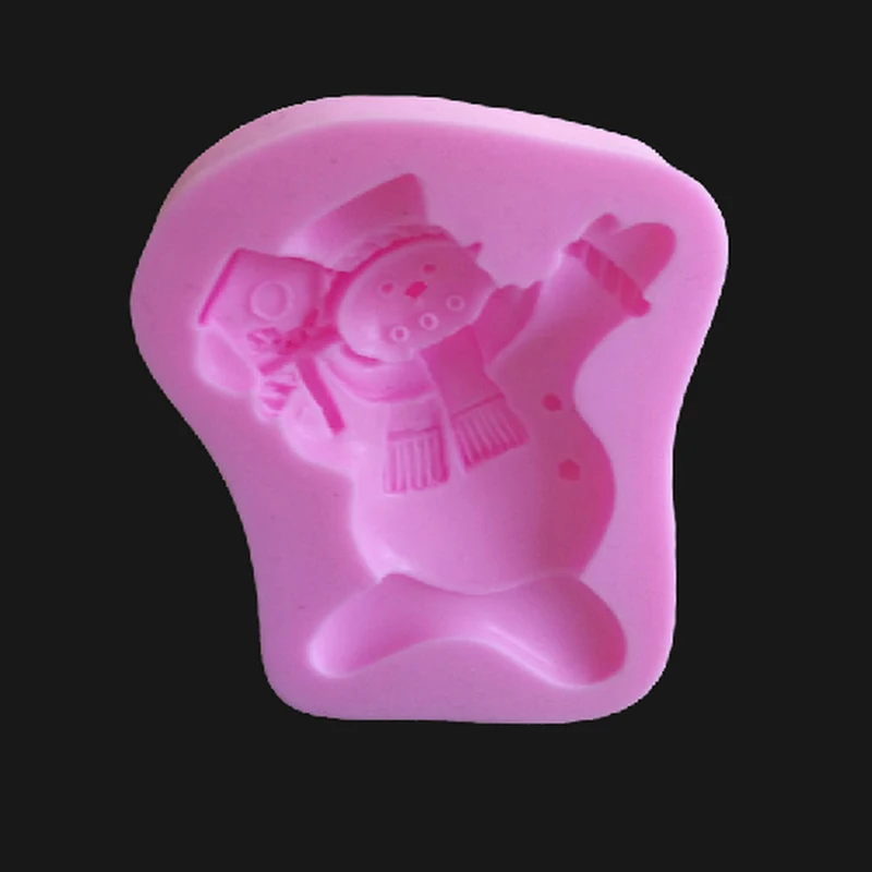 НОВАЯ РОЖДЕСТВЕНСКАЯ силиконовая форма 3D Рождественский снеговик помадка для