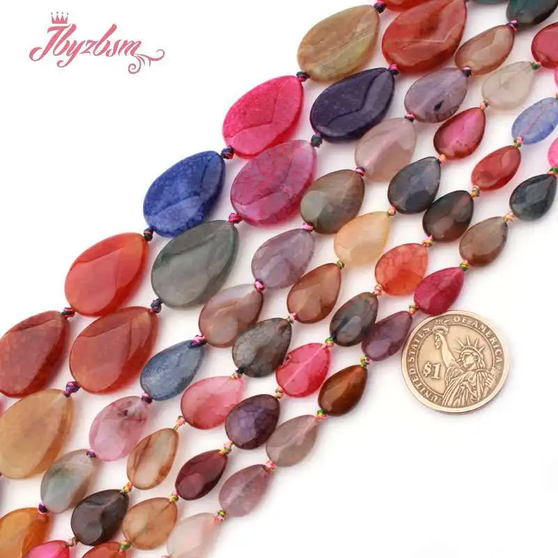 Натуральный разноцветные Агаты трещины граненного незакреплённые бусины 22x3 0/15x20