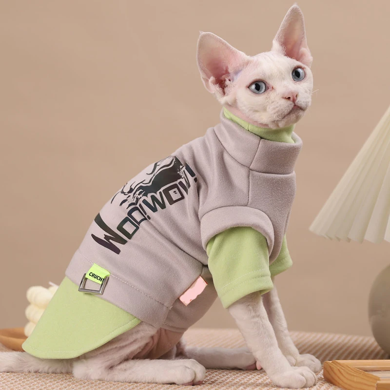 Cat Clothes for Sphinx Hairless Cats Clothing Winter Jacket Sweater Costume Warm Shirt Suit for Cat Puppy Dog Pet Clothes