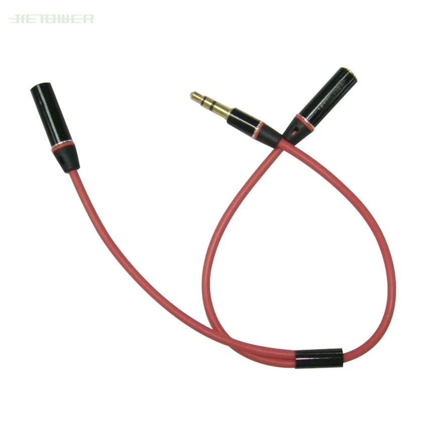 

Металлический Красный аудио кабель-разветвитель 3,5 мм для влюбленных наушников, кабель aux для влюбленных, 30 шт./лот