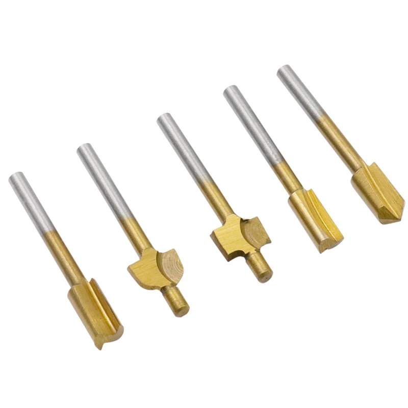 10 шт. 3 мм титановые фрезы из быстрорежущей стали для резки древесины