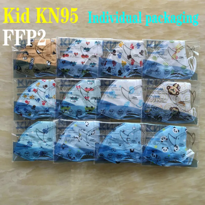 

12 Colors 5 Layers FFP2 CE Mask KN95 Mask Face Mask Kid 3-13 Years Old Cartoons Masque Filter Respirator Mascherine Mascarilla