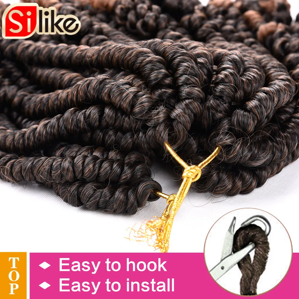 Spring Twist Corchet Hair Pre-twisted 8 inch Bomb Fluffy Synthetic Pre looped Passion Crochet Braids 20 Roots/pack |