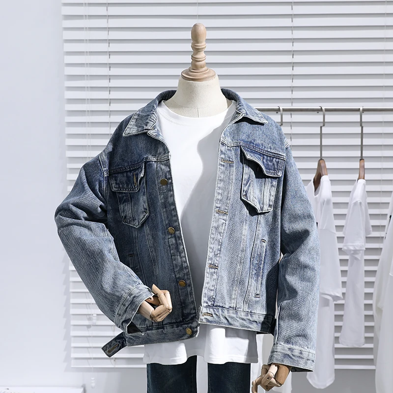 

Korean Loose Vintage Washed Denim Jacket Women Student Outerwear 2021 Spring Autumn Long sleeve Short Jeans Jacket Coat Female