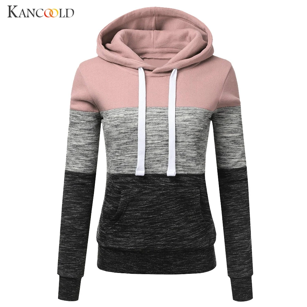 KANCOOLD свитшоты размера плюс 5XL лоскутный пуловер Топ Женская повседневная спортивная одежда с капюшоном осень зима женская блузка Sudaderas