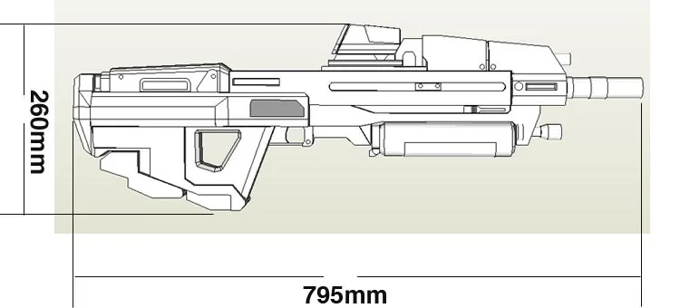 3D бумажная модель Halo MA37 Step Gun Qian ручная работа рисование военный веер сделай сам