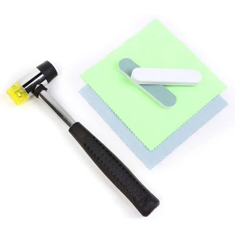 

11Pcs Metal Mandrel Finger Sizing Measuring Stick Ring Sizer Guage Jewelers Hammer Wooden Ring Clamp Jewelry Tools Kit B03B