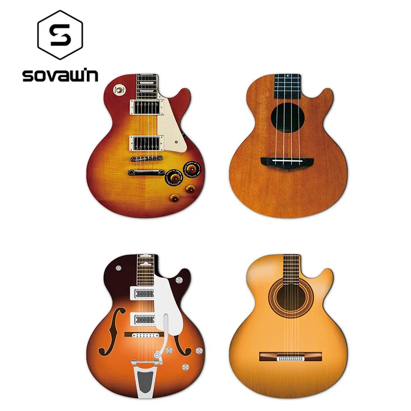SOVAWIN коврик для мыши 220x180x2 мм Натуральный каучук Коврик для мыши модная Противоскользящий коврик для мыши с изображением гитары Форма компьютерные офисные клавиатура Коврик
