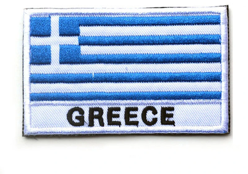 Нашивка с национальным греческим флагом и вышитым крючком|flag patch|greece flag patchpatch army |
