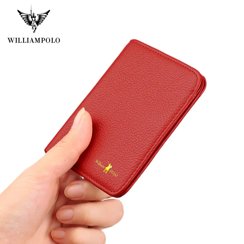 100% genuine leather mini wallet, women's ultra-thin large-capacity credit card holder, multi-function zipper buckle coin purse