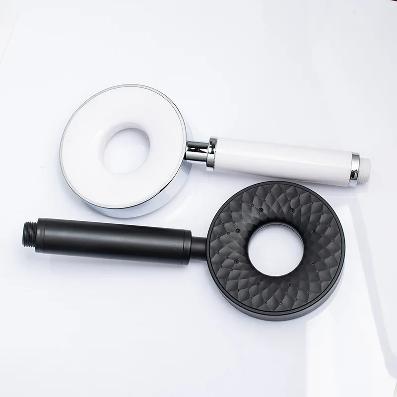 automatic self cleaning shower head donut shape hand held abs electroplating pressurize bathtub faucet bathroom accessories free global shipping