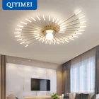 Современные светодиодные потолочные лампы для гостиной, спальни, зала, освещение, средние лампы, черные и золотые окрашенные комнатные лампы, теплый домашний блеск