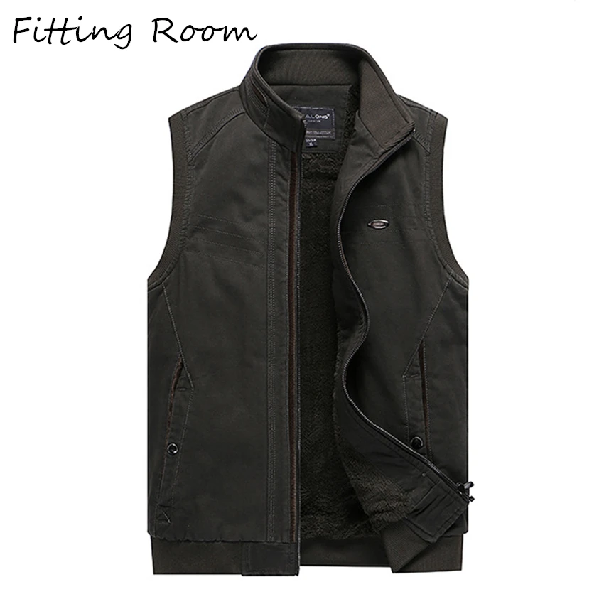 Жилет без рукавов для мужчин 2019 осень зима теплая куртка армейский жилет