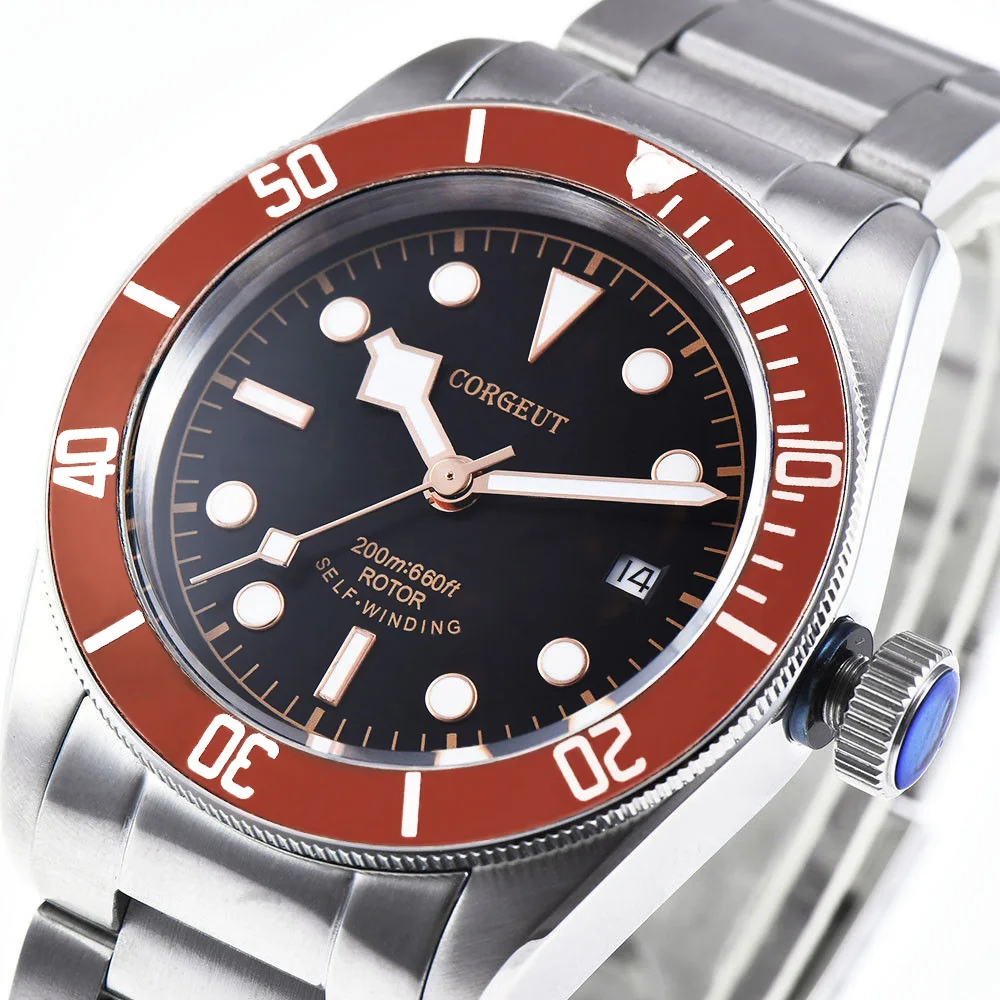 Автоматическая Для мужчин механические наручные часы черный Miyota Bay Diver 41 мм