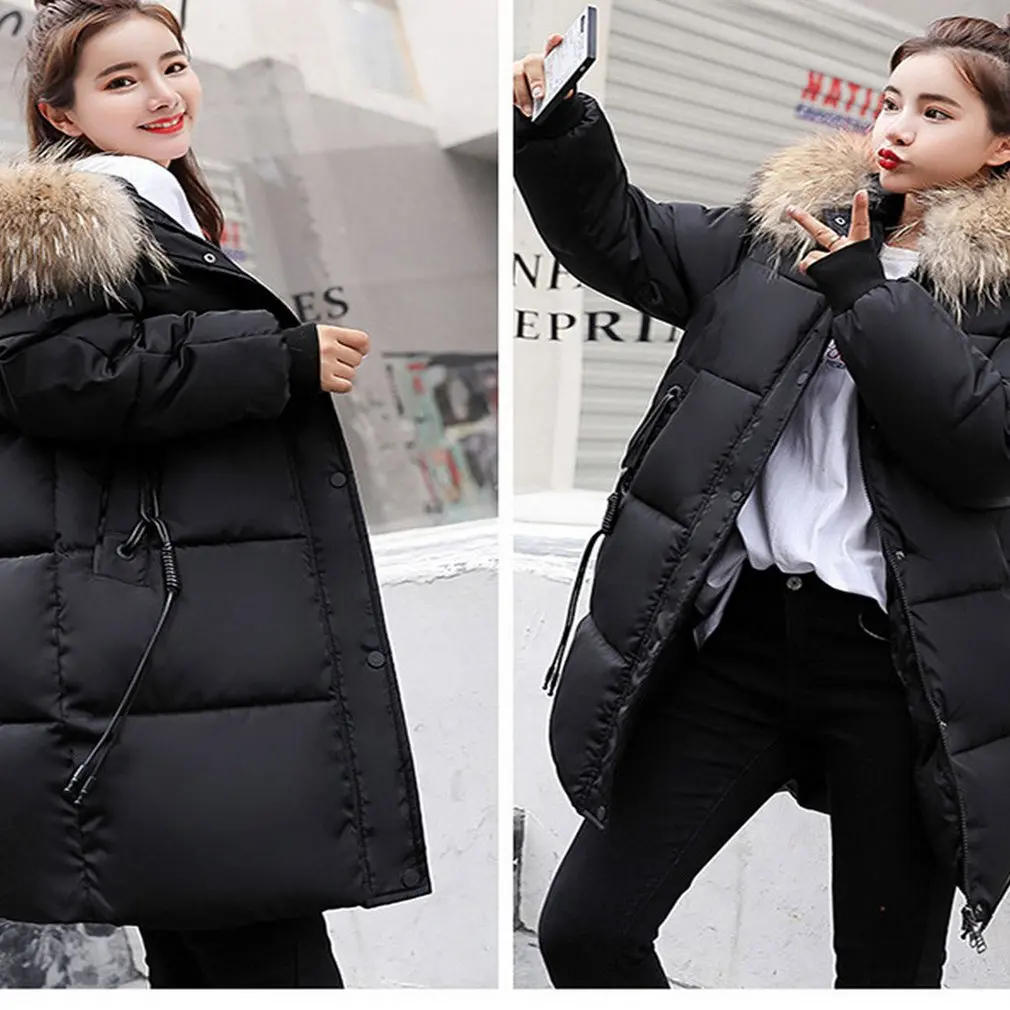 

Women's Long Section Loose Thick Cotton Jacket Student Bread Cotton Clothing