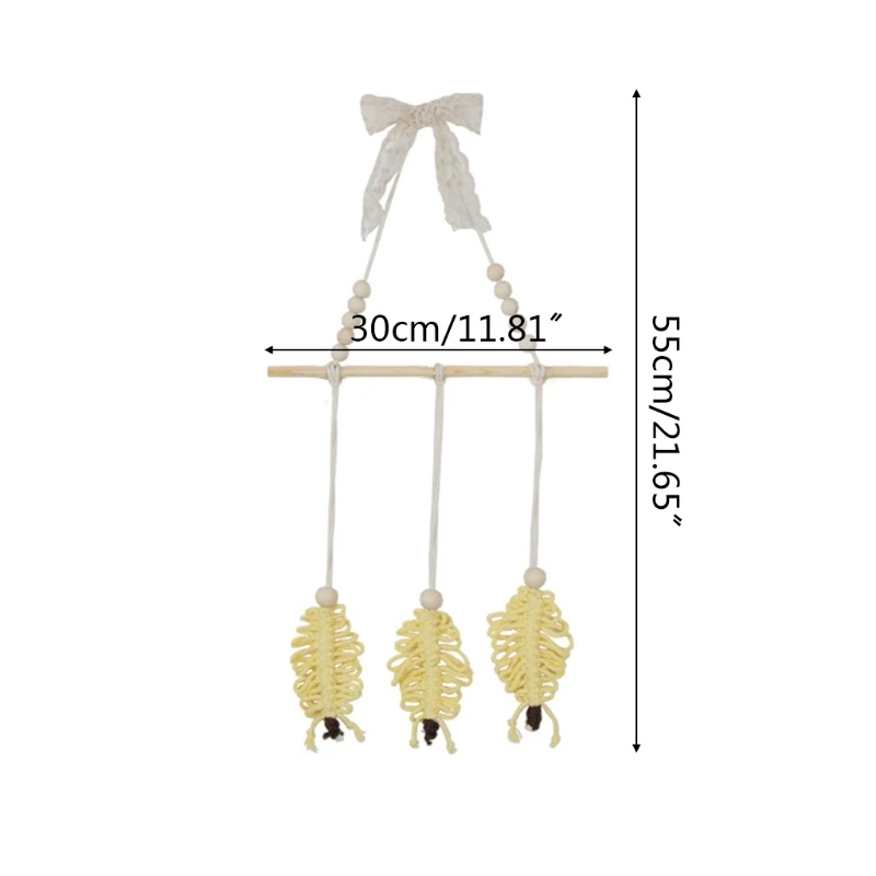 

Hand Woven Cotton Thread Christmas Tree Wooden Stick Wall Hanging Pendant Home Kitchen Kids Room Decoration Photography Props