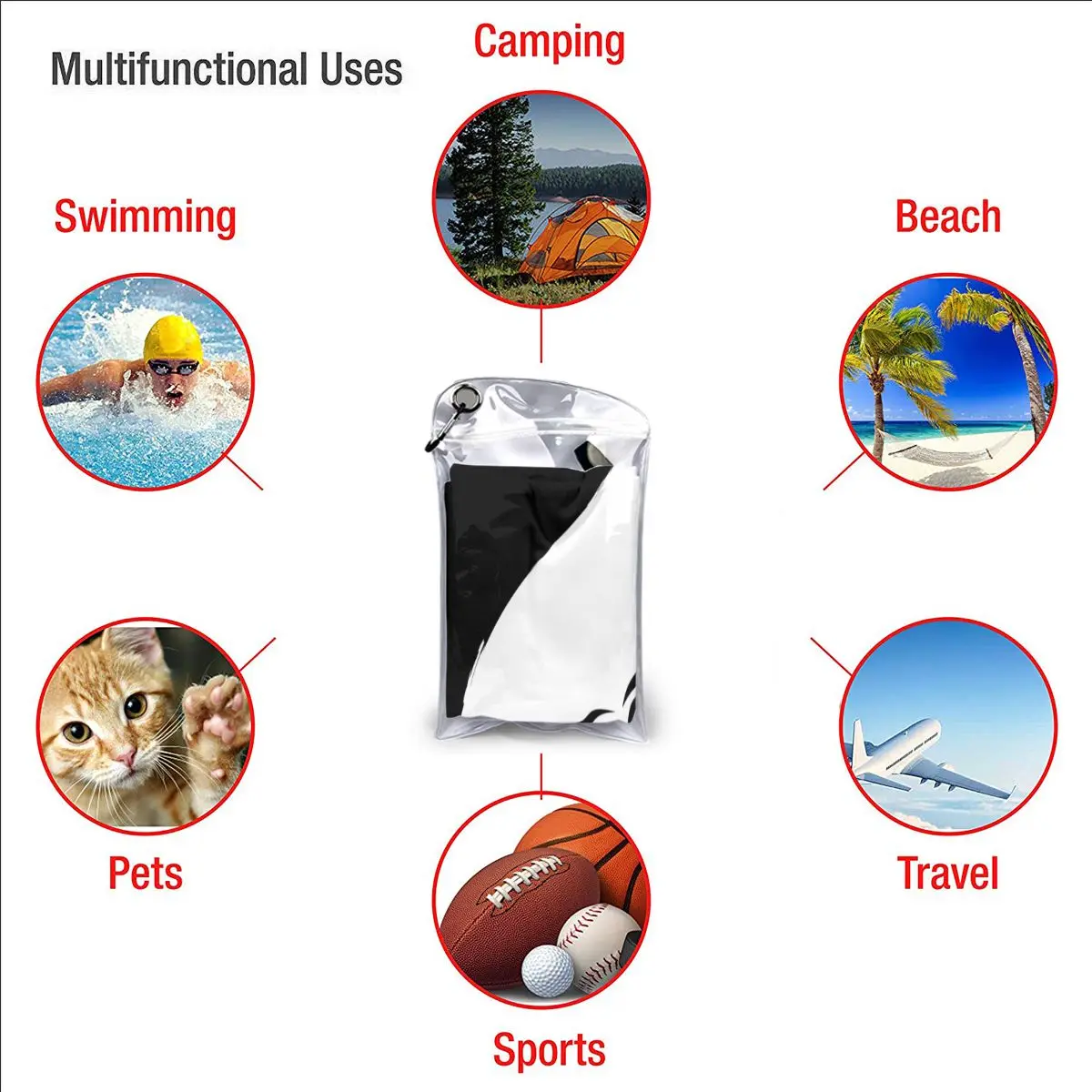 

Quick Drying Pocket Towel Fantastic Couple Of Tigers Portable Water Absorbent Towel No Pilling Sports Bath Towel