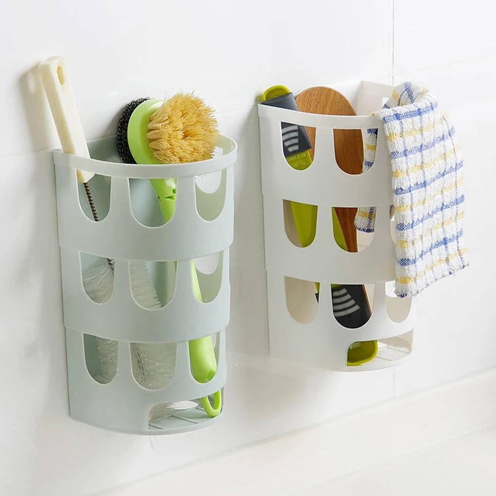 

1Pc Plastic Garbag Bag Holder Stand Rubbish Trash Basket Wall Mounted Hanging Storage Box Organizer Rack Kitchen