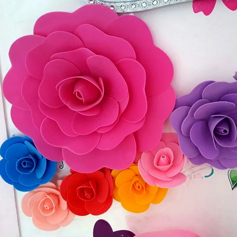 

40CM (16") Big Foam Rose Flower For Wedding Stage Background Door Decorative Flowers Party Decoration Supplies 42 Colors