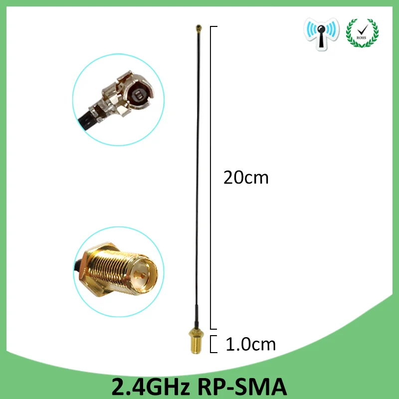 EOTH 2.4g antenna 8dbi sma female wlan wifi 2.4ghz antene IPX ipex 1 SMA male pigtail Extension Cable iot module antena