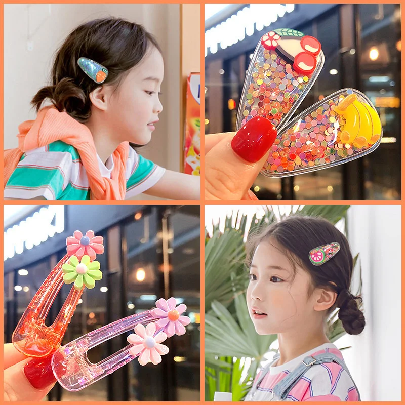 

1 Set Children Cute Cartoon Flower Fruit Rubber Bands Hairpins Kids Girl Headband Tie Ring HeadwearScrunchie Gift