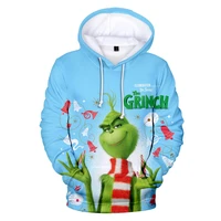 spring and autumn green haired anime hoodie men sweatshirt lounge wear fashion grinch hooded 3d printing streetwear men clothing