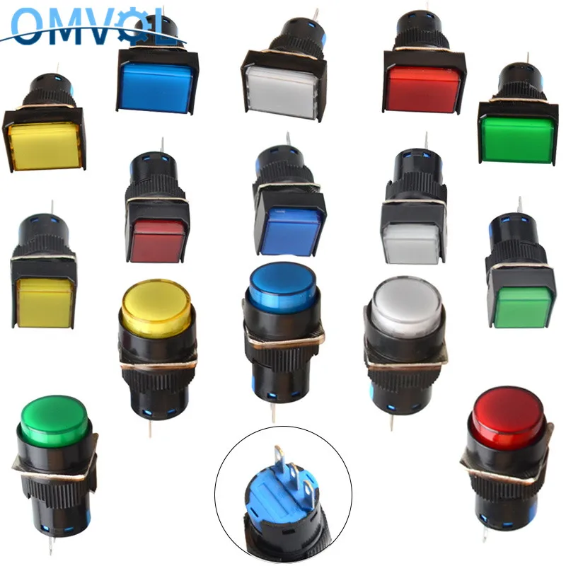 1 шт мгновенные и самоблокирующиеся кнопочные переключатели 16 мм