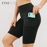 finetoo sport pants stretchy workout sport fitness pockets pants womens butter soft squat proof gym athletic knee length 2020