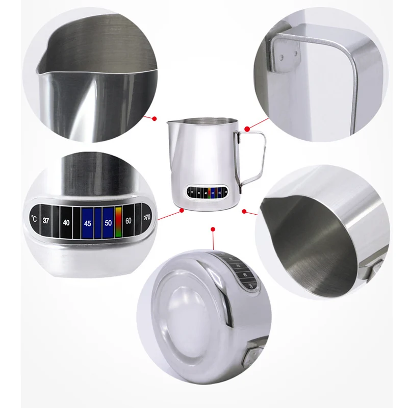 600 мл кувшин для молока с термометром из нержавеющей стали сливки кофе эспрессо