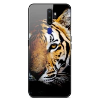 for oppo a11x phone case tempered glass case back cover with black silicone bumper series 2