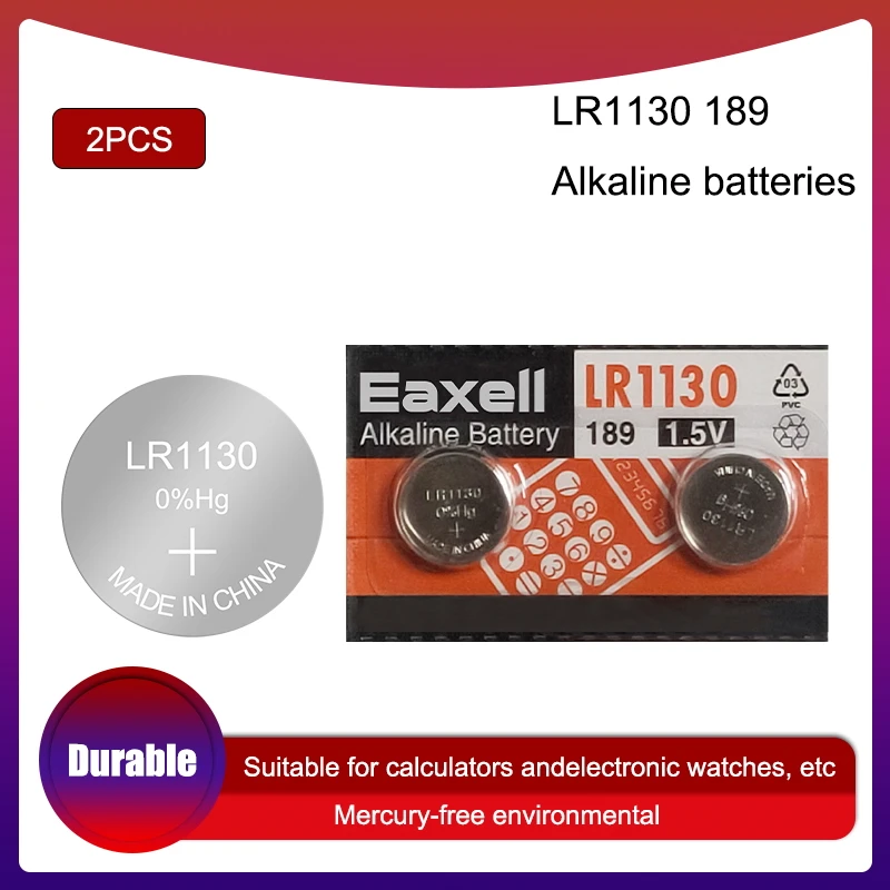 2 шт. 100% оригинальные щелочные кнопочные батарейки Eaxell LR54 189 AG10 L1131 SR1130 G10 V10GA
