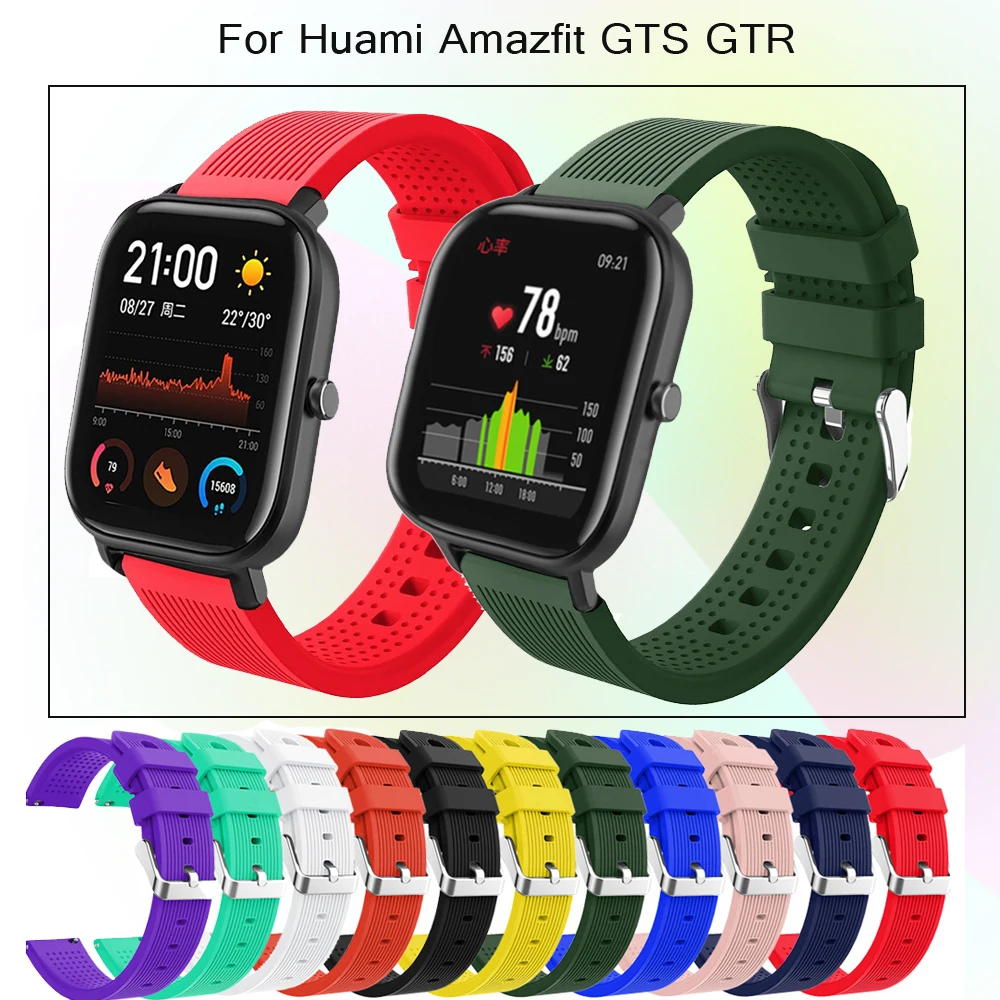 Ремешок резиновый для Huami Amazfit GTS GTS2 42 мм Bip Pace Lite|Смарт-аксессуары| |