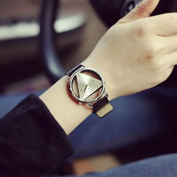 

Unique Hollowed-Out Triangular Dial Quartz Watch Women Fashion Wristwatch Montre Femme Reloj Mujer Relogio Feminino Drop Ship