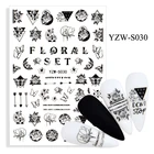 3D наклейки для ногтей, геометрические цветы, буквы, бабочки, Дизайн Наклейка из фольги для ногтей, наклейки для маникюра, украшение для нейл-арта