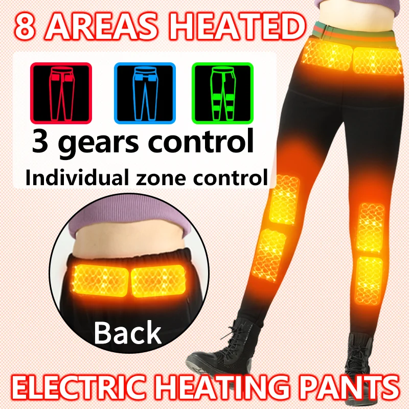 Winter Heated Pants Outdoor Hiking Warm Slim USB Trekking Skiing Electric Thermal Pants Trousers Women Men Heating Pants
