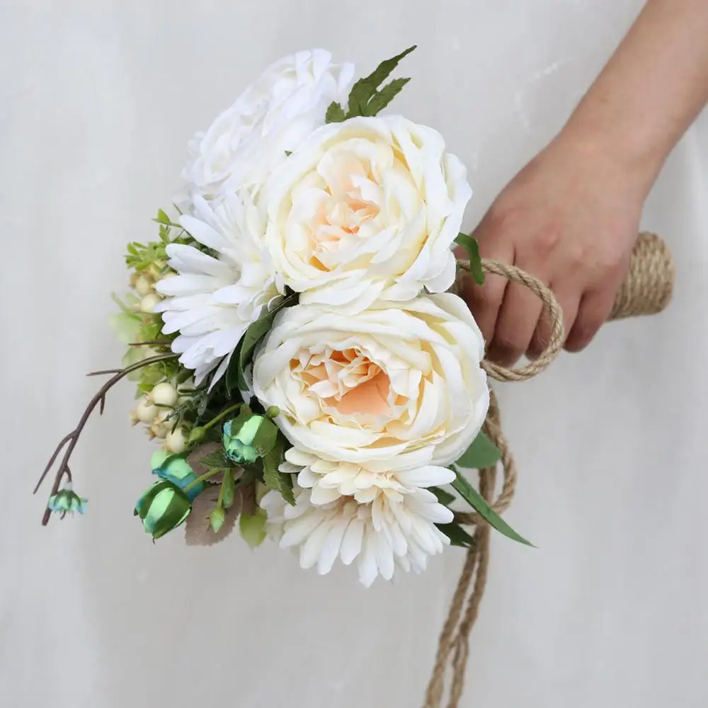 

Wedding Bouquet Handmade Artificial Flower Rose Bridal Bouquet For Wedding Accessories Flowers Home Decoration SPH97