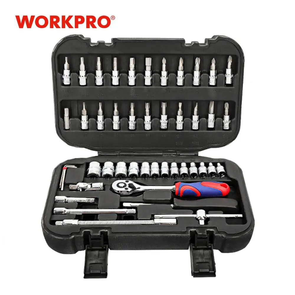 

WORKPRO 46PC Tool Set 1/4" Sokcet Set Household Tool Set Home Repair Kits Bicycle Tools