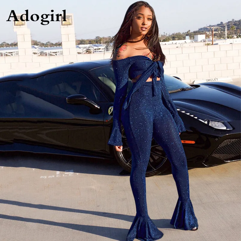 Весенний сексуальный костюм из 2 предметов с блестящей проволокой укороченный